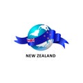 World with new zeland flag